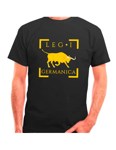 Camiseta Legio I Germánica Romana en negro, manga corta