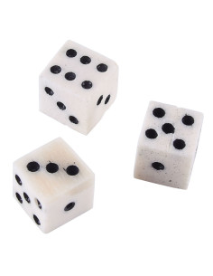 Sæt med 3 knogleterninger, poleret og malet i hånden 2