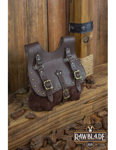 Mittelalterliche Gürteltasche Agor in Dunkelbraun