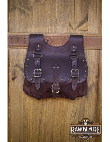 Mittelalterliche Gürteltasche Agor in Dunkelbraun