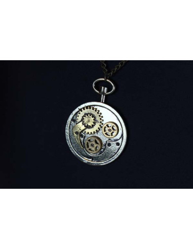 Steampunk Pendant Gears, med kæde