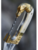 Falcata, Kopis con cuchillo, mango cabeza caballo, s. IV-III a.C.