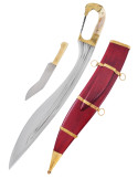 Falcata, Kopis con cuchillo, mango cabeza caballo, s. IV-III a.C.