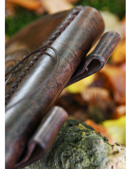 Keltische Vegvisir tas in bruin leer,...