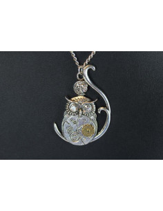Steampunk-Eulenanhänger mit Kette