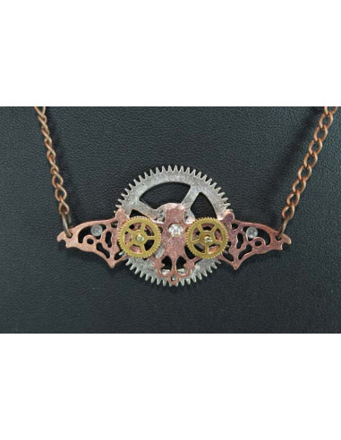 Colgante Steampunk murciélago, con cadena