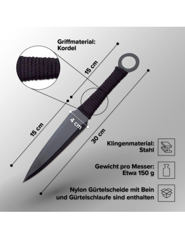Große Kunai-Werfer, 30 cm.