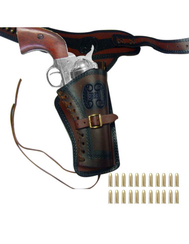 Pack revólver, canana y 22 balas, Viejo Oeste