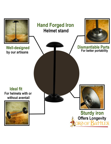 Bordstøtte til jernhjelme