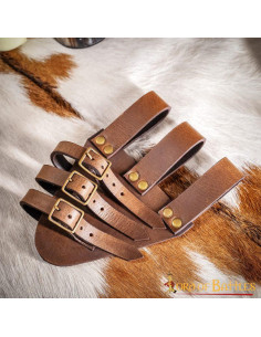 Baldric für Rapierschwerter aus Leder mit 3 Schnallen 2