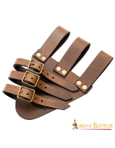 Baldric für Rapierschwerter aus Leder mit 3 Schnallen