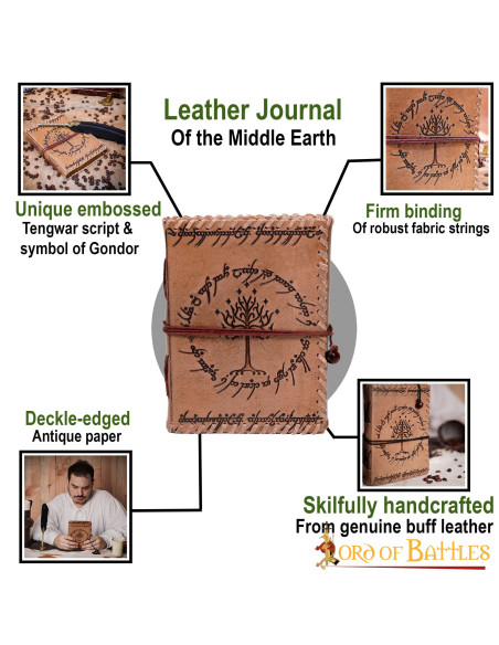 Diario de la Tierra Media en cuero...