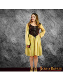 Vestido medieval Arwen marrón-mostaza de una pieza