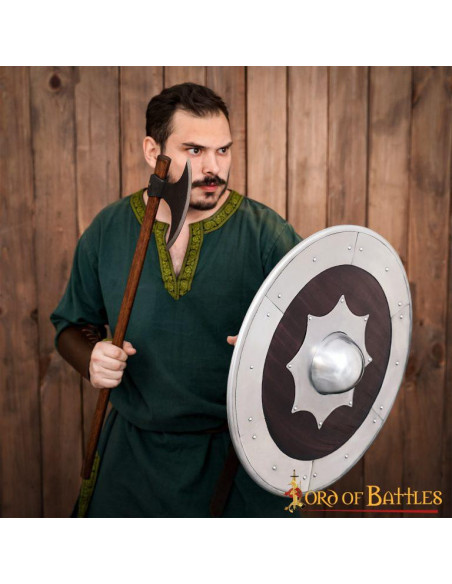Vikingschild van hout en staal