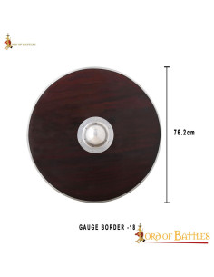 Funktionelt Viking Warrior Shield i træ og stål (76 cm.) 2