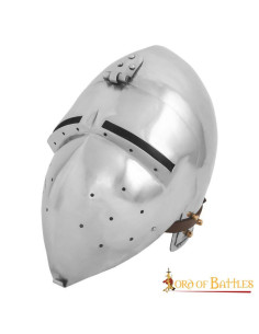 Mittelalterlicher Helm aus Bacinete mit Klappvisier und...