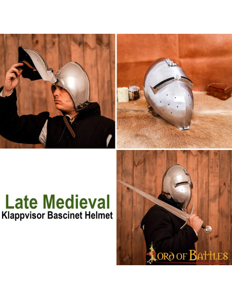 Casco Medieval Bacinete Klappvisor...