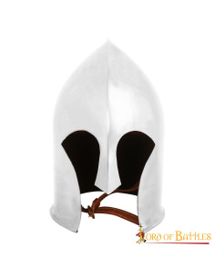 Barbuta Medieval Warrior med læderfor