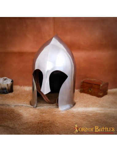 Barbuta Medieval Warrior med læderfor