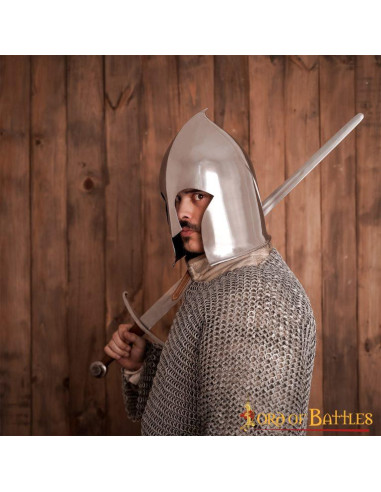 Barbuta Medieval Warrior med læderfor
