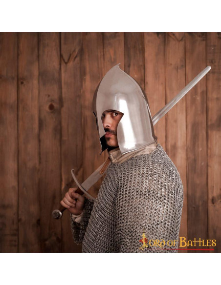 Medieval Warrior barbute med læderfor