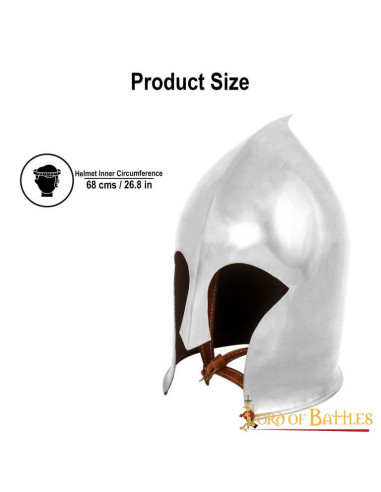Barbuta Medieval Warrior med læderfor
