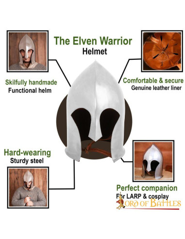 Barbuta Medieval Warrior med læderfor