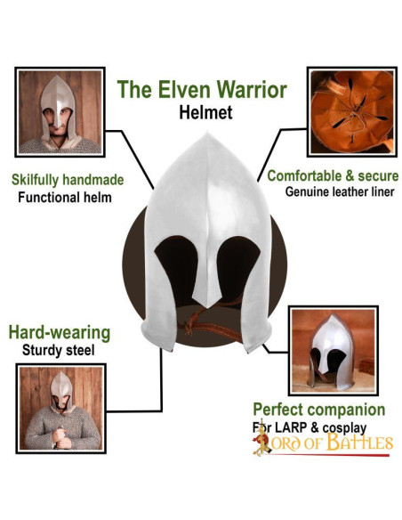 Medieval Warrior barbute med læderfor