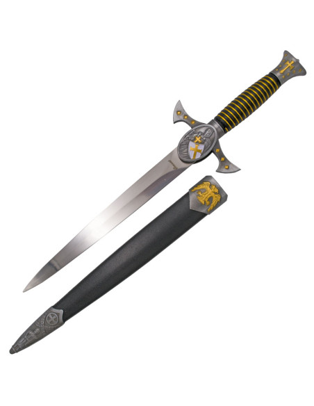 Templar middelalderdolk, korspoleret...