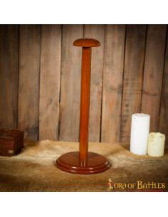 Houten standaard voor helmen, hoogte 45,7 cm.