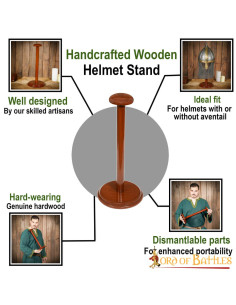 Houten standaard voor helmen, hoogte 45,7 cm. 2