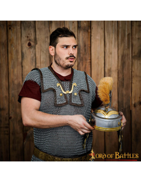 Römischer Centurio-Helm mit braunem...