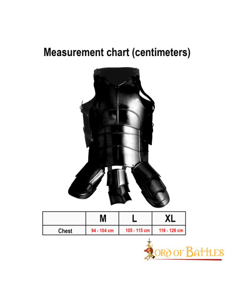 Gezwart middeleeuws ridderkuras,...
