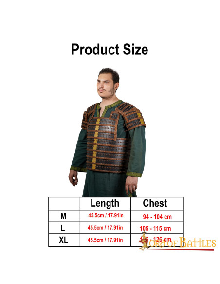 Viking lamellair pantser van echt leer