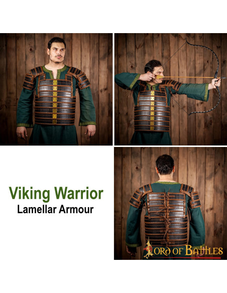Viking lamellair pantser van echt leer