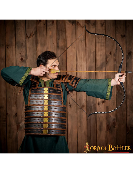 Viking lamellair pantser van echt leer