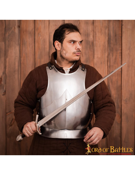 Gotisk cuirass poleret blødt stål