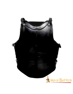 Klassieke Cuirass Fantasy vier platen, gezwart staal