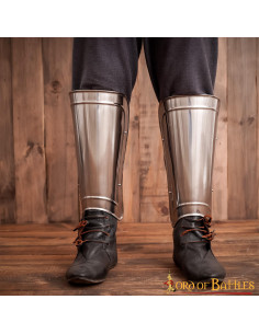 Glatte metallische Beinschienen Fantasy LARP