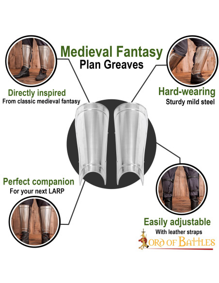 Glatte metalliske greves Fantasy LARP