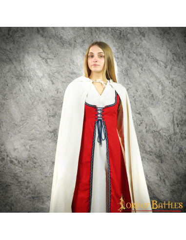 Capa medieval mujer en algodón con capucha ⚔️ Tienda-Medieval