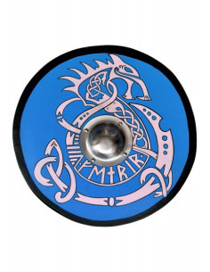Handbeschilderd Vikingschild met Fenrir, 61 cm. OF