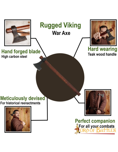 Hacha barbuda vikinga forjada a mano Hacha barbuda vikinga forjada a mano