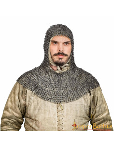 Almófar cota de malla clásica de anilla plana remachada