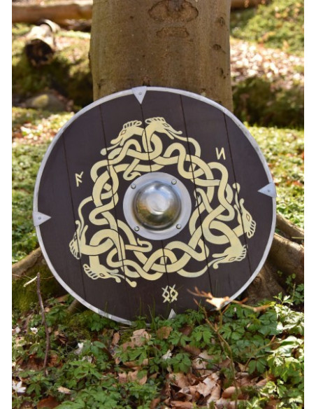 Håndmalet angelsaksisk skjold med...