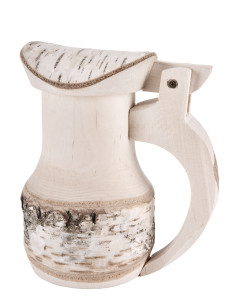 Mittelalterlicher Bierkrug aus Naturholz (17x14 cm.)