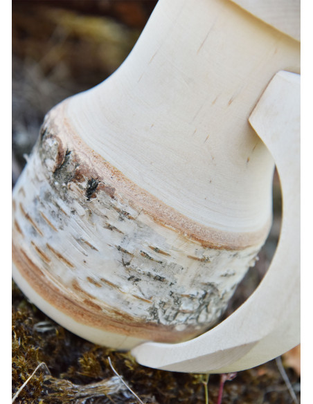 Middeleeuwse bierpul in naturel hout...