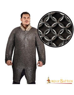 Cota de malla medieval mangas largas, negra