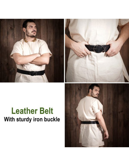 Cinturón medieval Edad Oscura hebilla...