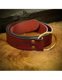 Handgemaakte Fantasy lederen riem, ringgesp